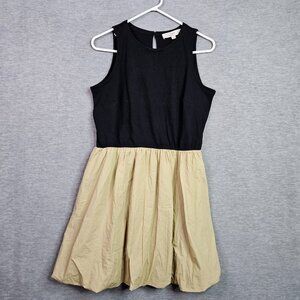 Loft By Ann Taylor Women's Mixed Media Bubble Hem Mini Dress Sz MP NEW